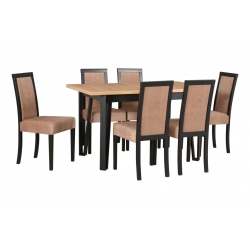 Stalo ir kėdžių komplektas IKON 5 + ROMA 3 (6 vnt.)