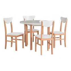 Stalo ir kėdžių komplektas POLI2 + LEO2 (4 vnt.)